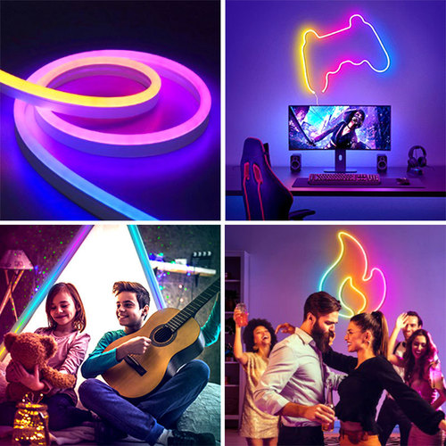 Flexible Silicone Light Strip with RGBIC Neon Light Effects