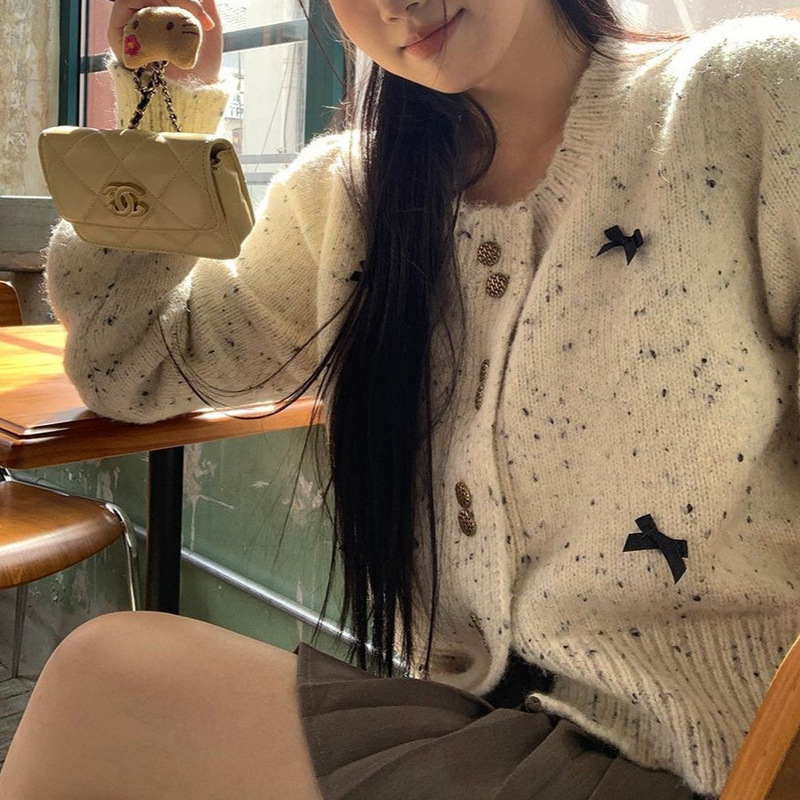 小香風ニットセーター レディース 春秋冬新作 セーターコート ハイストリート ニッチ カーディガン 若見えトップス インスタ映え|undefined