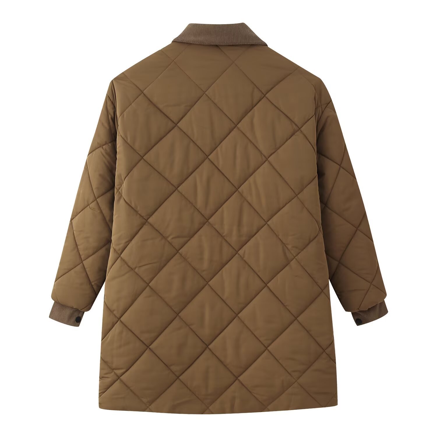 ZAZA hecho a sí mismo estilo europeo al por mayor moda de mujer temperamento universal diamante tela de algodón con solapa chaqueta de algodón mujer