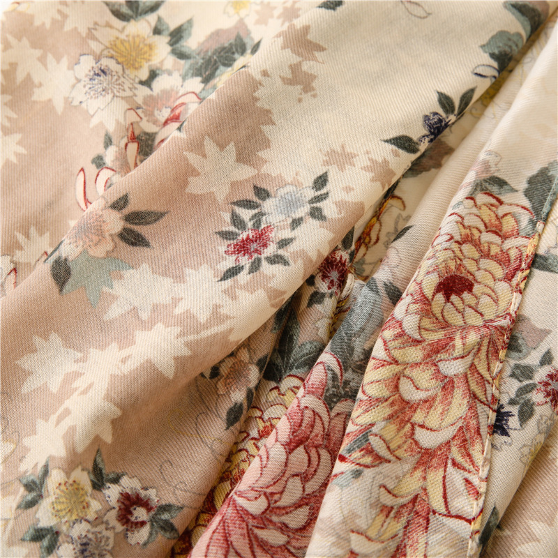 200g Weight Indoor Occasion Stripe Pattern Women'S Gender Elegant Style Retro Korean Style Fashion Printing Scarf 7