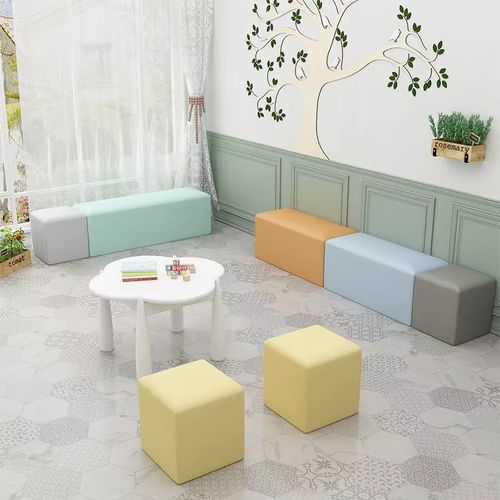 Soft Pack Sofa Bench Best Selling Kindergarten Children Long Bench Sofa Combination Long Bench Home Use Solid Wood Shoe Bench