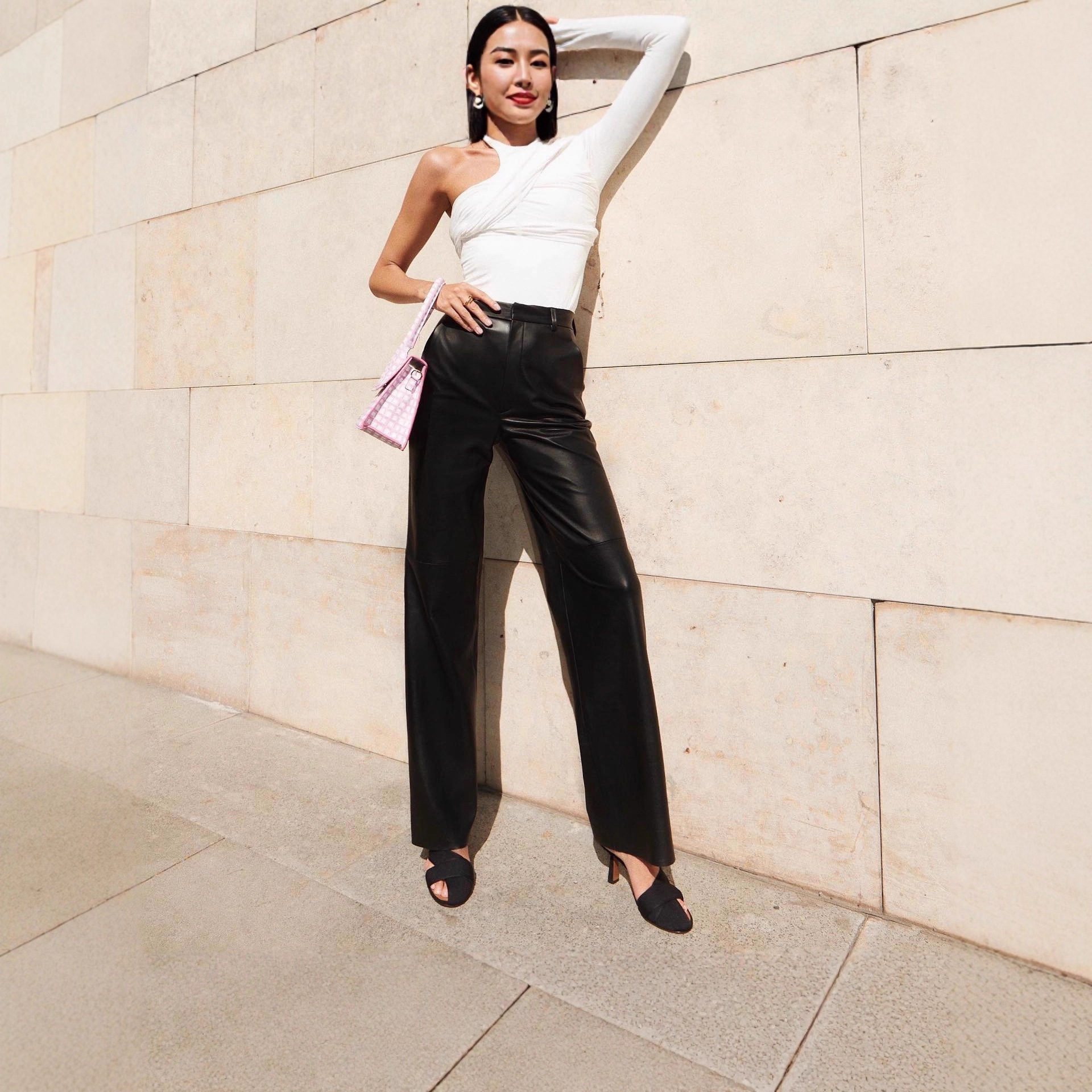 Autumn High Waist PU Leather Straight Leg Pants For Women Hip Lift Casual Elegant Stylish Bottoms_ecoleips.com