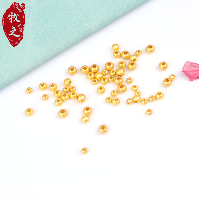 High color ancient method gold round beads square beads coin opening ring diy jewelry handmade beaded accessories High color ancient method gold round beads square beads coin opening ring diy jewelry handmade beaded accessories