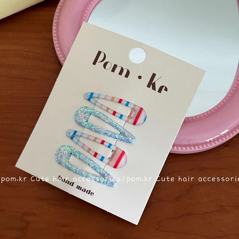 Pinzas BB infantiles con lentejuelas – colores vibrantes, para flequillo/cabello fino