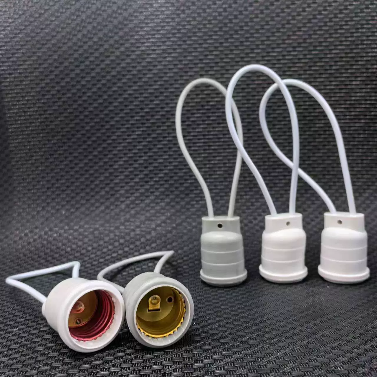 跨境泰国柬埔寨串线灌胶防水E27螺口灯头灯口软胶灯座