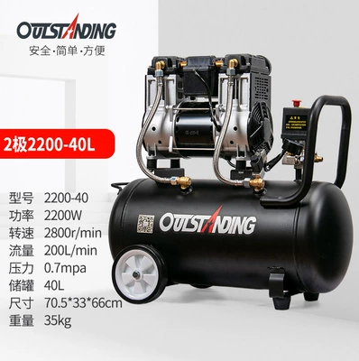 Hava kompressorları: Air Pump Oil-Free Black Woodworking - 40l-2200w