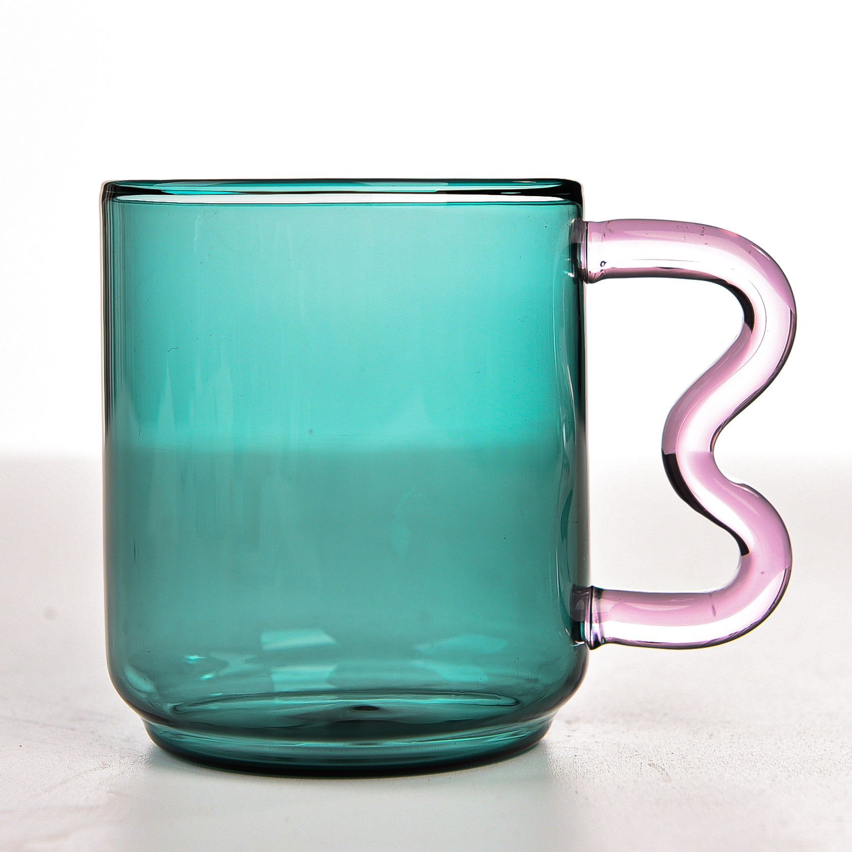 Taza de cristal de color creativo con mango chica pareja Oficina jugo taza de café desayuno taza de leche