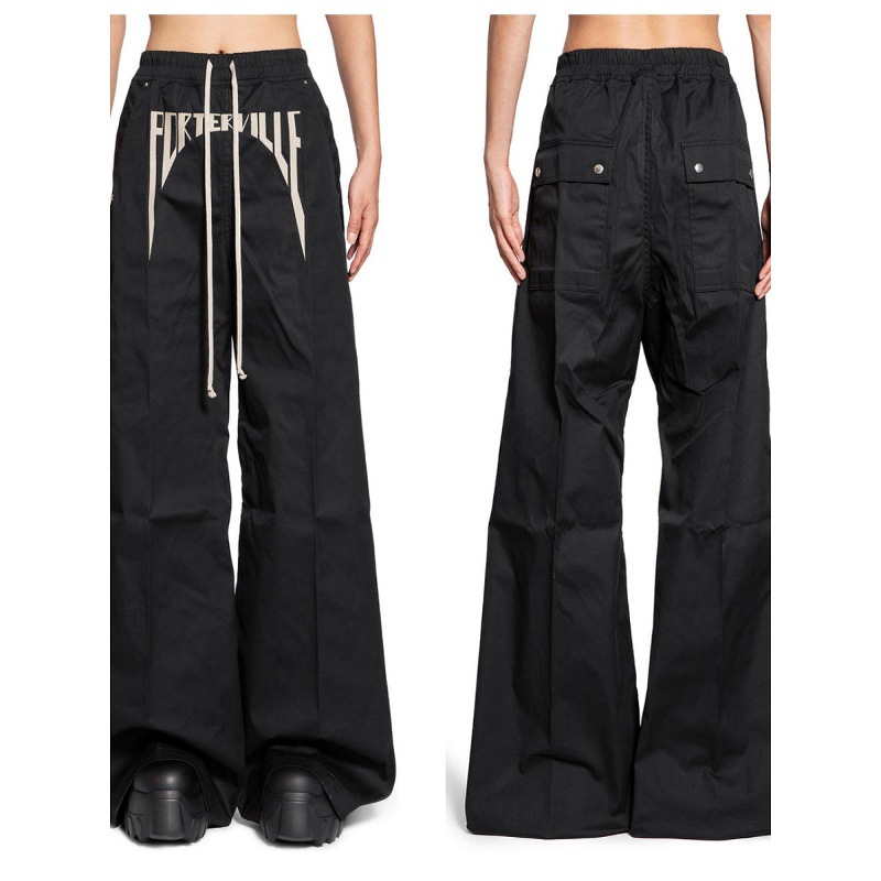 Dark Slogan Embroidered Silk Twill Wide Leg Straight Leg Loose Trousers mid Waist Long Pants Non-Stretch Care_mkmklike.com