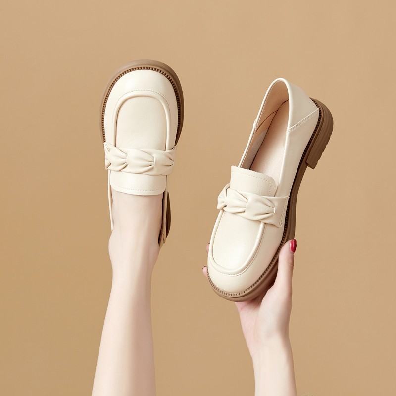 断码乐福鞋女2024新款夏季厚底休闲百搭英伦风小皮鞋单鞋