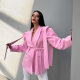 European and American Suit Collar Strap Suit Jacket Women's High-end Summer Dopamine Wear Women's Summer Spice Girls' Lace-up Jacket for Women