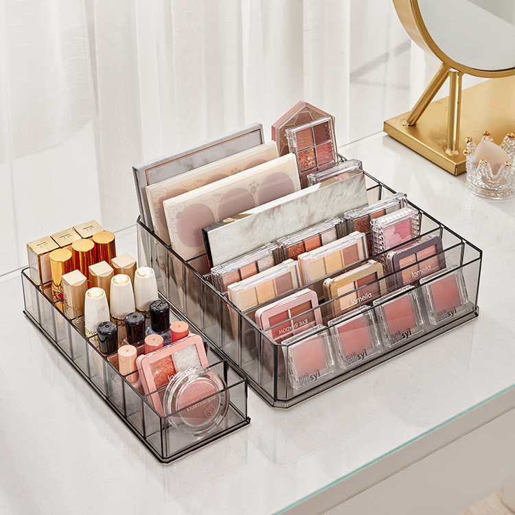 Desktop multifunctional storage box lipstick, nail polish, eyeshadow palette, compartmented storage rack, cosmetics and miscellaneous display rack