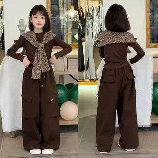 女童套装秋季2025新款儿童洋气时髦韩系两件套女大童秋装工装长裤