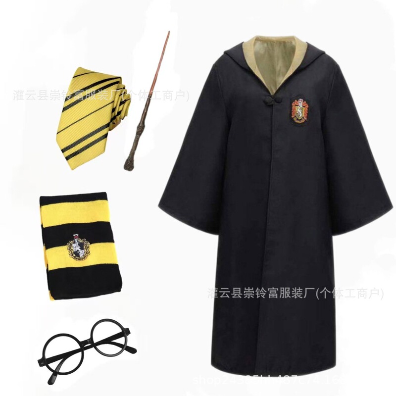 哈利波特同款cos服树脂法杖连帽长袍披风服装儿童万圣节表演服|undefined