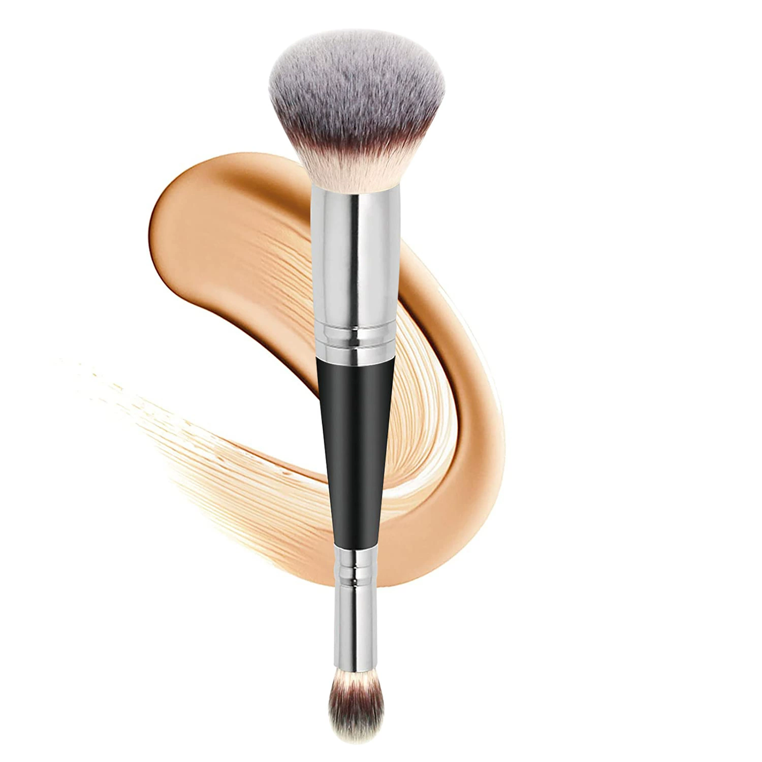 Double-sided Foundation Brush 2-in-1, Premium Makeup Primer & Eyeshadow Brush, Beginner Kit