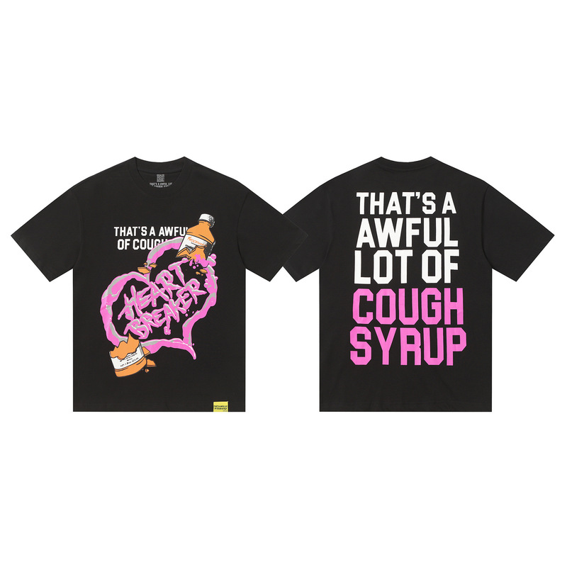 あれ。 SA AWFUL LOT OF COUGH SYRUP メンズ ヒップホップ ラップコラボ 半袖Tシャツ|undefined