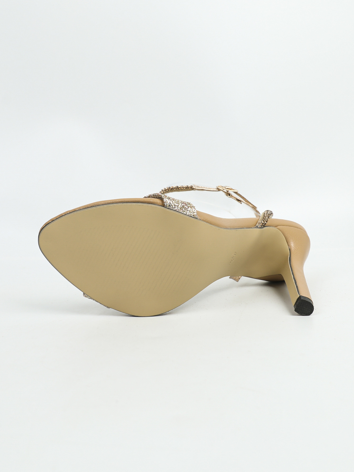 Ladies new round toe stiletto heel rhinestone temperament strappy high heel sandals_voghion.com
