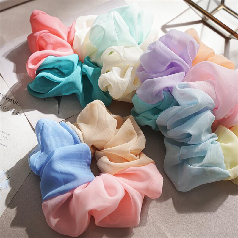 Cute Color Block Cloth Pleated Hair Tie 1 Piece display picture 3