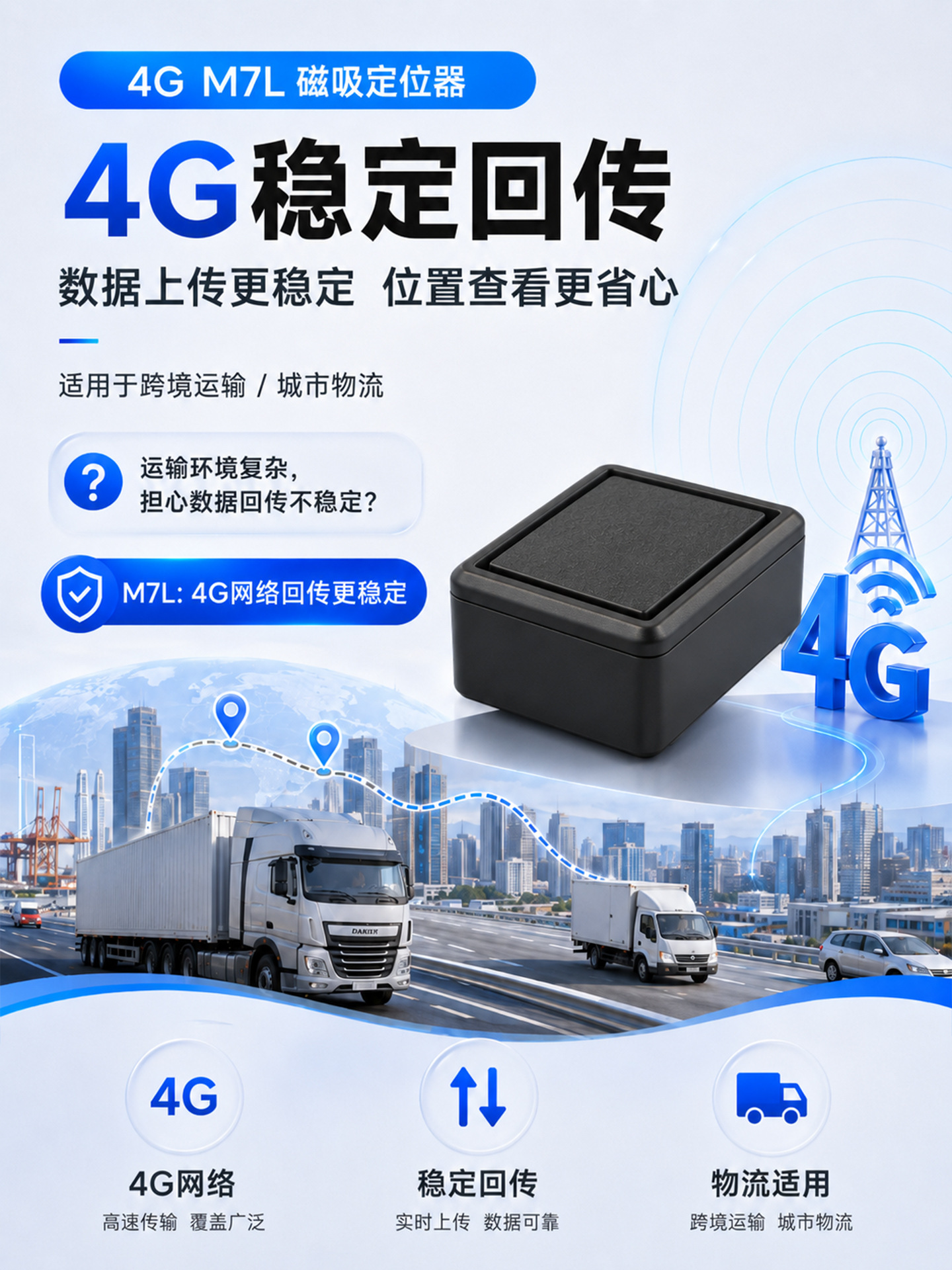 GPS locator 4G ultra-long standby strong magnetic installation-free tracker for car loans wireless Beidou GPS positioning device