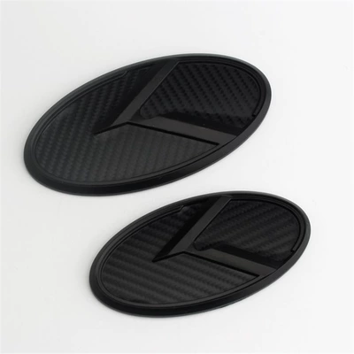 Car logo herringbone logo, front and rear K - carbon-fiber-matte-black-large-size