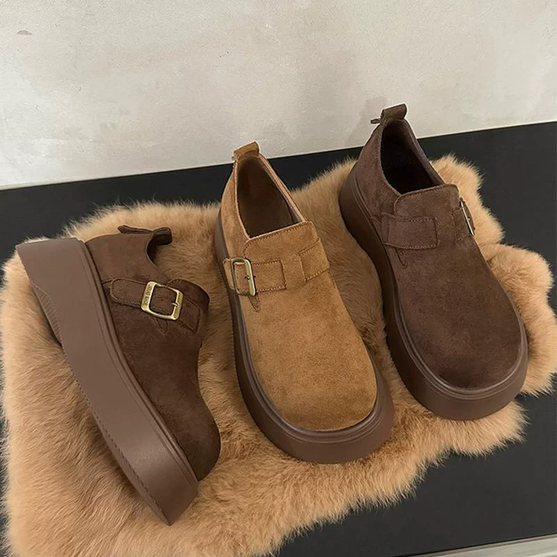 Женские туфли Birkenstock на толстой подошве, увеличивающие рост, новинка весны и осени 2025 года, женская обувь, популярный стиль интернет-знаменитостей, лоферы Birkenstock