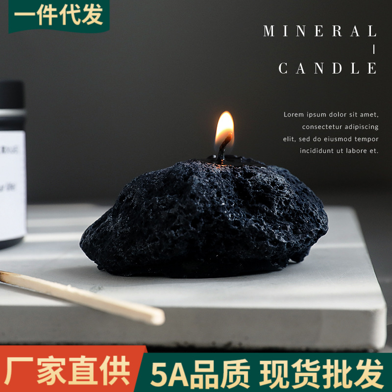 Vela de aromaterapia al por mayor vela hecha a mano bricolaje decoración creativa para el hogar pequeña vela de piedra de meteorito recuerdo de aromaterapia