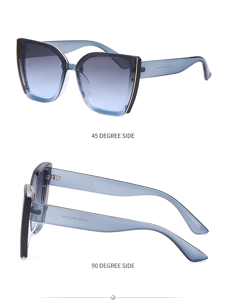  Sonnenbrille mit großem Rahmen für weibliche Trendsetterinnen. Fashion Net Red Cat Eye-Sonnenbrille für Frauen, koreanische Version_voghion.com