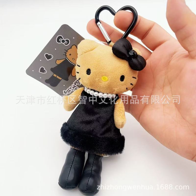 日本サンリオ サンリオ ハローキティ ヒョウ柄シリーズ ロングレッグ ラブバックル 小さな尻尾 ぬいぐるみ ペンダント|undefined