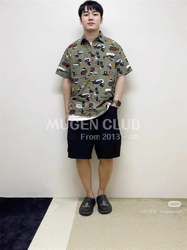 Foreign Trade Huma Duck All-Over Camouflage Print Couple Style Short-Sleeve Shirt T-Shirt Twill Casual Vacation Japanese Style Foreign Trade Huma Duck All-Over Camouflage Print Couple Style Short-Sleeve Shirt T-Shirt Twill Casual Vacation Japanese Style