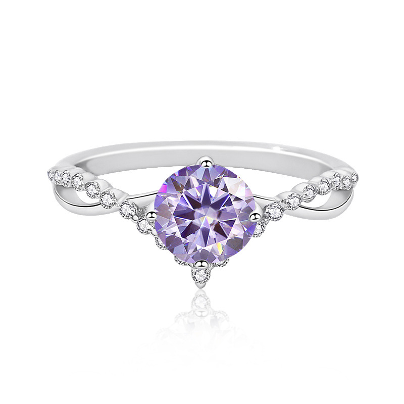 Anillo de diamante de plata esterlina S925 para mujeres, anillo de diamante de coronación de amor, anillo de diamante de plata esterlina para mujeres, propuesta de compromiso, anillo de boda