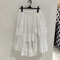 CDG KZYU 25春夏新款纯色层层花边蛋糕裙中长款半身裙女款裙子潮
