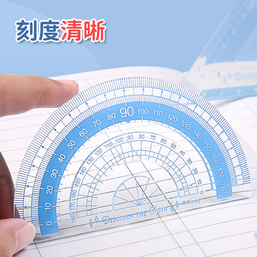Disney ruler set cartoon student learning stationery children's drawing ruler triangle ruler 4-piece ruler set