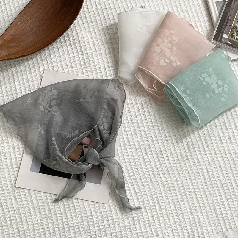 Pañuelo estilo pastoral femenino primavera y verano nuevo estilo nacional foto triángulo bufanda bufanda bufanda femenina flor encaje diadema accesorios para el cabello