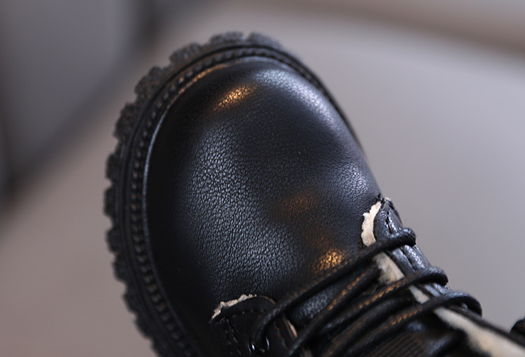Nuove scarpe invernali da bambina in cotone felpato e ispessito, stivali Martin da ragazzo, taglio basso morbido in stile britannico_voghion.com