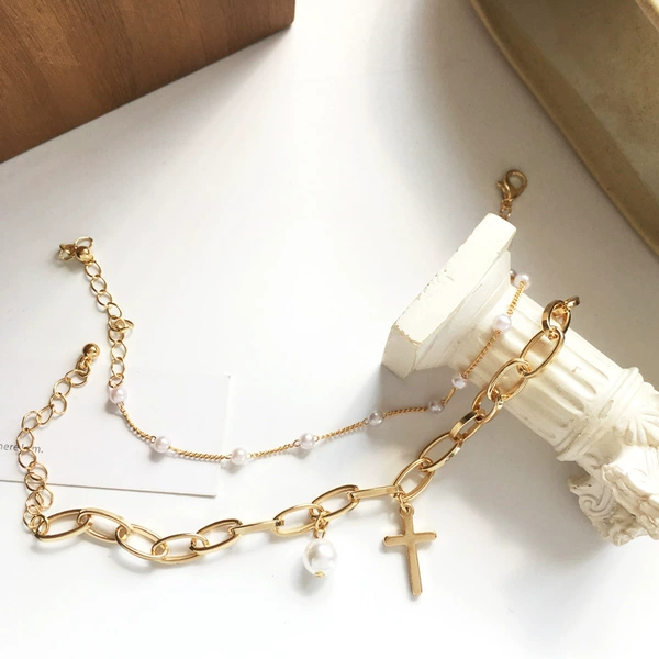 2113#Two -piece set of Pearl Cross