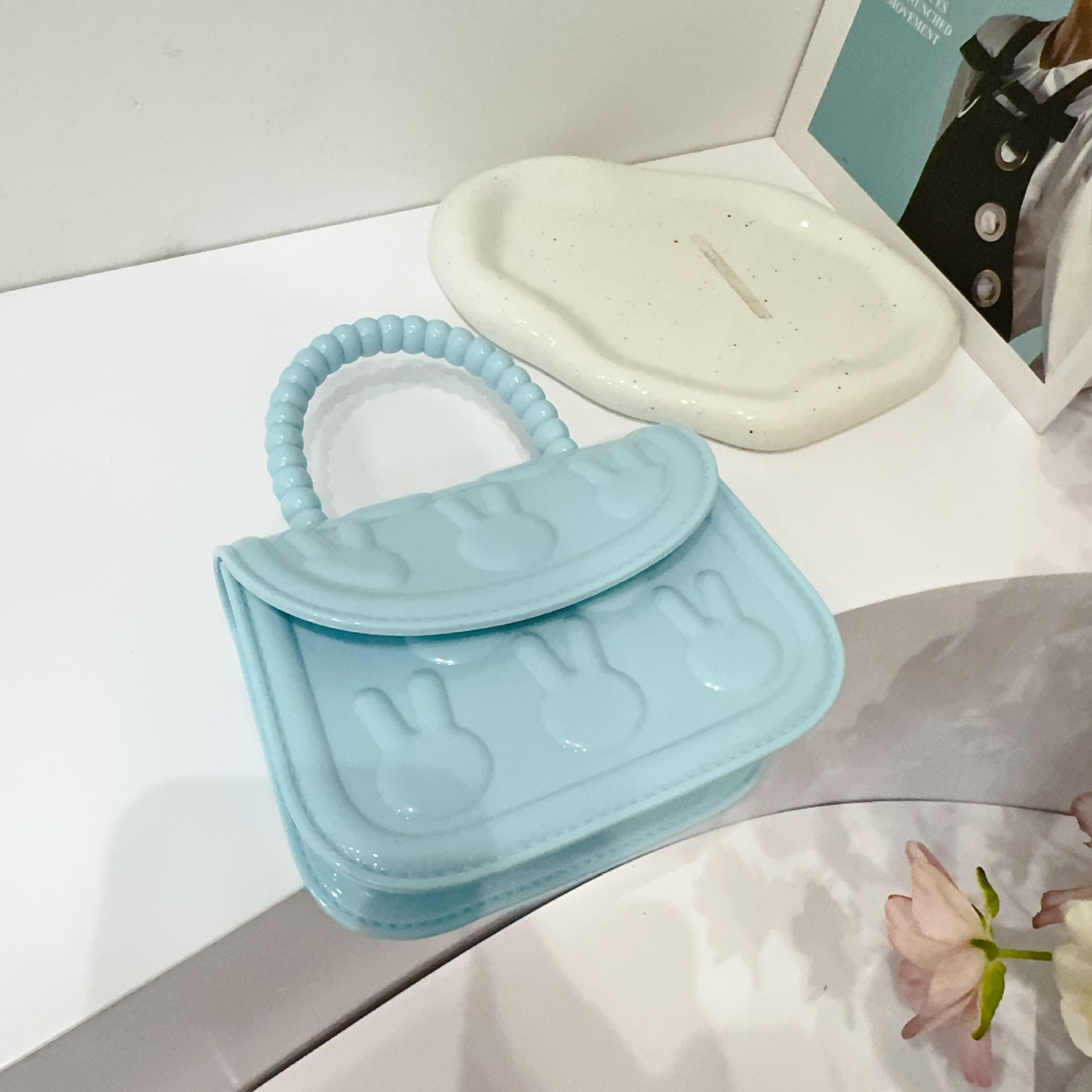 210g Weight Magnetic Buckle Closure Type Top Handle, Chain Strap Type Jelly Bag Bags Type Street, Shopping Occasion PVC Material Solid Color Pattern All Seasons Season Women's Gender Cute Style Square Shape Women's PVC Solid Color Cute Square Magnetic Buckle Jelly Bag 12