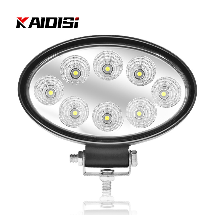 Coche LED luz de trabajo oval camión 24W faro delantero proyector excavadora ingeniería vehículo iluminación auxiliar