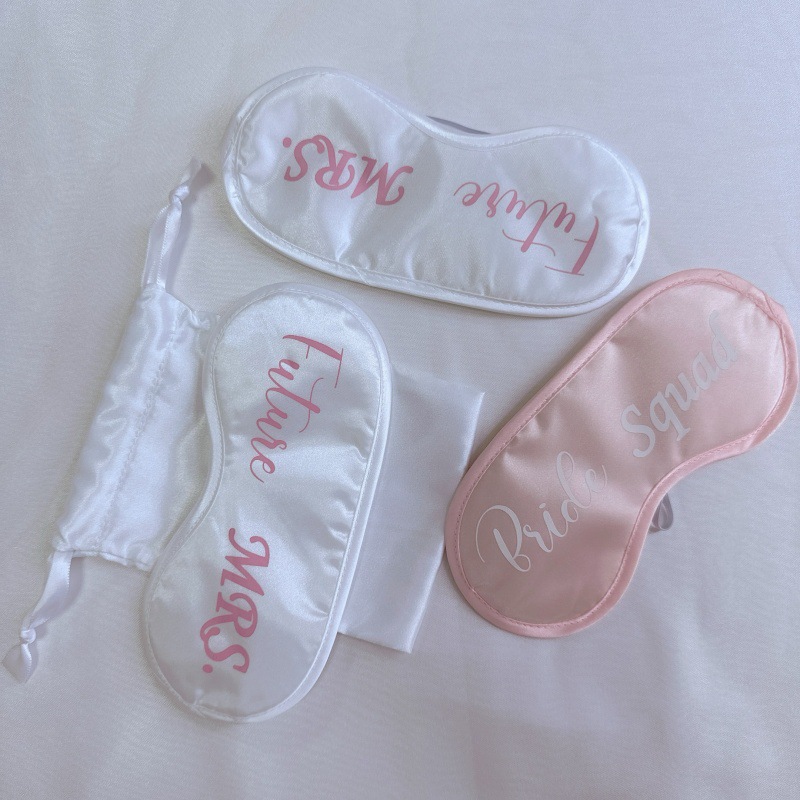 Máscara de ojo nupcial dama de honor regalo de boda bolsa de almacenamiento sombreado traje transpirable fabricante de máscara de ojo de regalo de aviación en stock