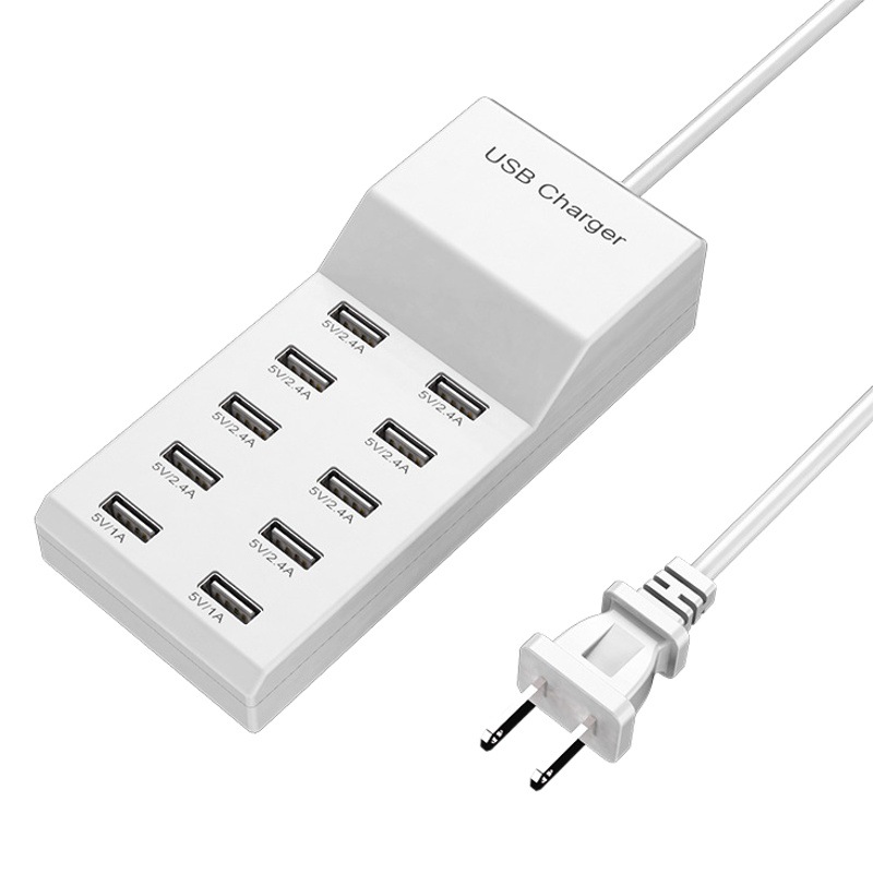 Venta caliente transfronteriza cargador multipuerto USB tira de carga de teléfono móvil multipuerto 10 puertos 50W estación de carga fabricante de carga rápida