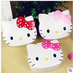 New cartoon miscellaneous desktop storage box mirror set, Korean large KT console mirror storage box makeup jewelry box