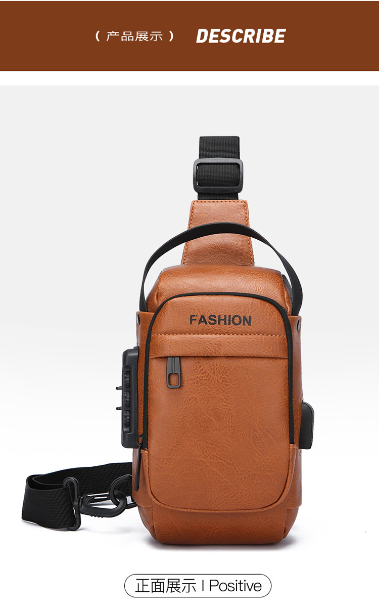 Men's chest bag, crossbody bag, anti-theft waist bag, outdoor sports bag, men's bag, crossbody bag, high-end cycling storage bag undefined