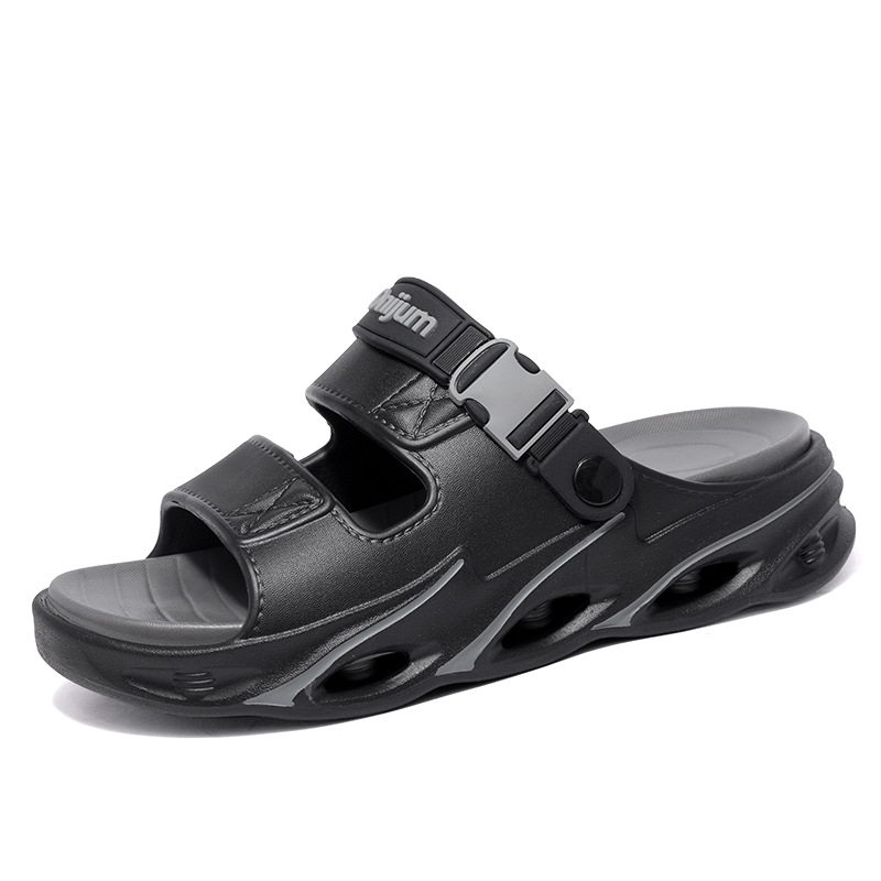Sandalias para hombre verano 2025 nuevo estilo de uso exterior con sentido de mierda para conducir zapatillas de doble uso con fondo suave sandalias de playa antideslizantes