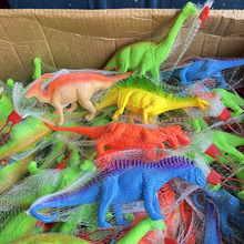 儿童仿真恐龙玩具皮响搪胶网袋装捏捏乐发泄恐龙带声响摆地摊批发