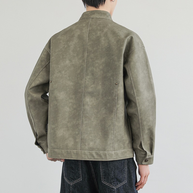 Men's Leather Jacket, Rugged Autumn Motorcycle Style For Men_voghion.com