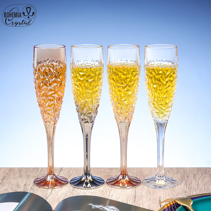 Caja de regalo de copas de champán de cristal importadas de la República Checa, regalo de boda, juego de copas de alta gama para festividades, cristal checo.