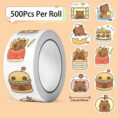 Xiaohongshu の同じスタイルのカピバラ ロール ステッカー ins 高価値漫画かわいいハンドブック シール装飾学生