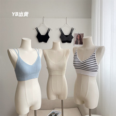 Summer New Korean Style Tank Top with Beautiful Back Straps, Bra Pads for Layering, Slimming, Contouring, Non-Slip, Wearable as a Wrap Top