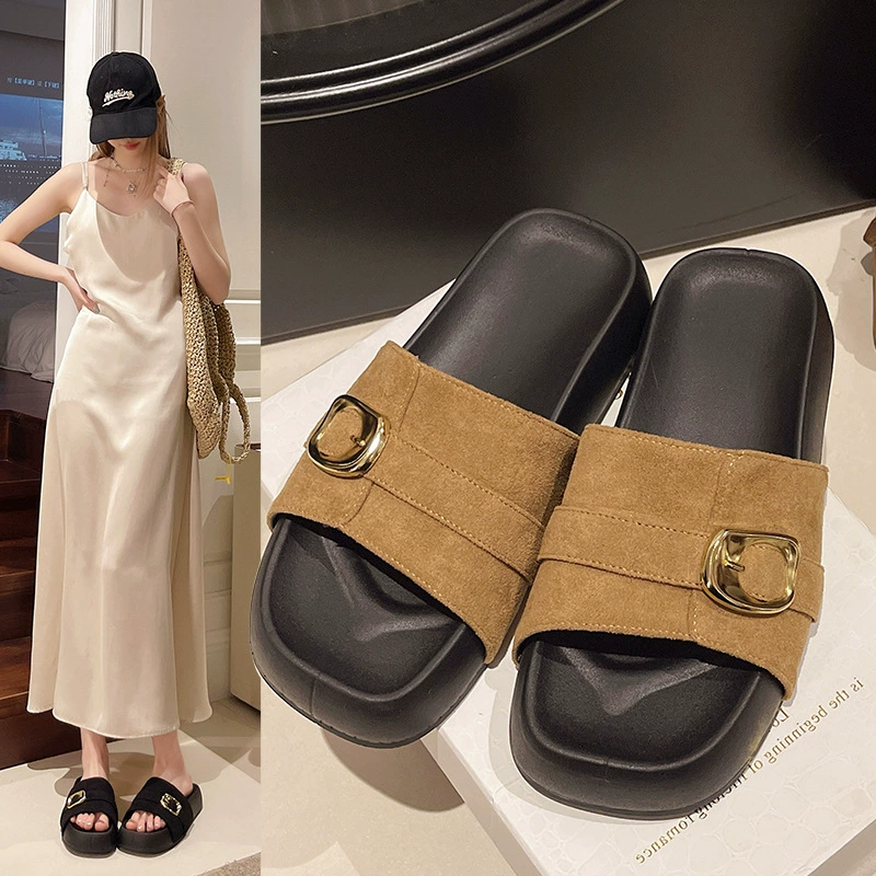 Толстая подошва сетчатого красного сандалия женская летняя мода 2025 новая корейская версия пляжной обуви на пляже