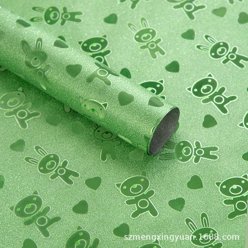 Dibujos animados verde; papel de arena de color 50*70cm