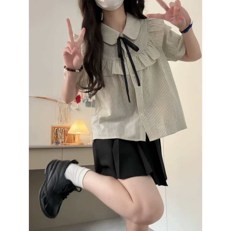 [Free collar rope] Полный набор лук outfits, студенческий стиль топы, jk формы одежды, плиссированные юбки, платья 2025 года
