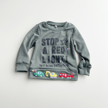 特价日单童装尾货95-130男孩秋冬绒衫卫衣保暖打底套头圆领刺绣